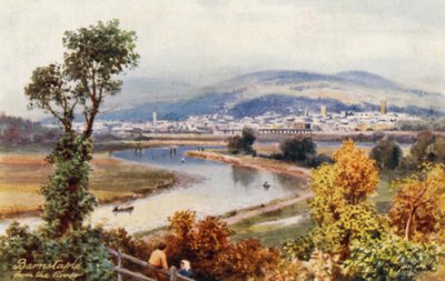 Barnstaple, desde el río (litografía en color) de Henry B. (after) Wimbush