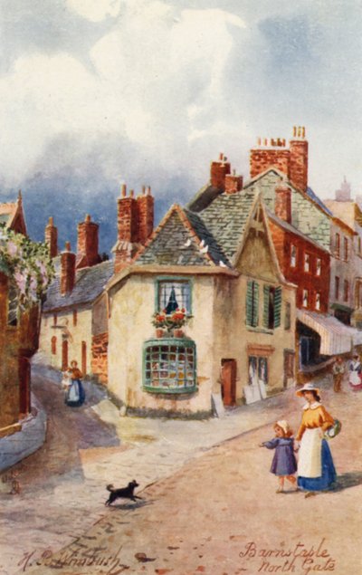 North Gate, Barnstaple (litografía en color) de Henry B. (after) Wimbush