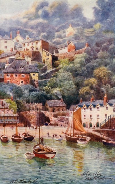 The Harbour, Clovelly (litografía en color) de Henry B. (after) Wimbush