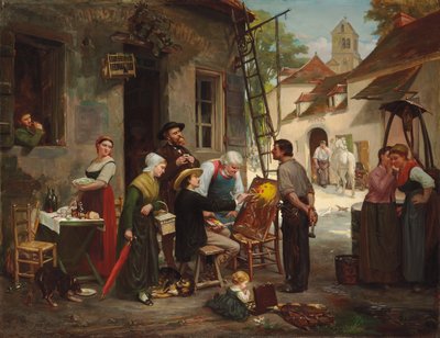 Un nuevo letrero para la vieja posada, 1870 de Henry Bacon
