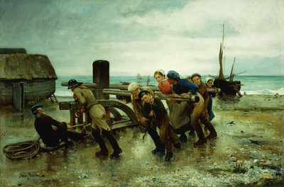 Remolcando un barco, 1887 de Henry Bacon
