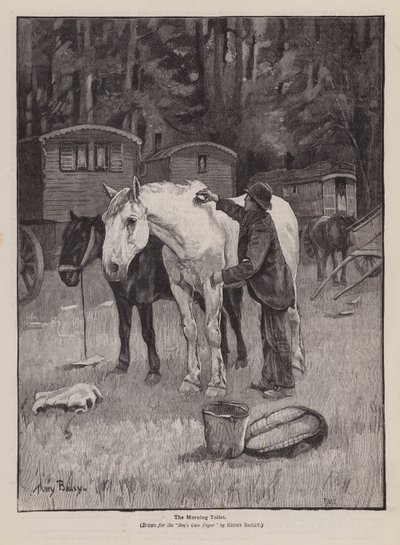 El aseo matinal (grabado) de Henry Bailey