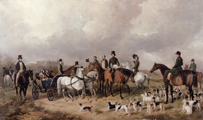 Encuentro de los sabuesos del Príncipe Consorte en Windsor en el Gran Parque, 1845 de Henry Barraud