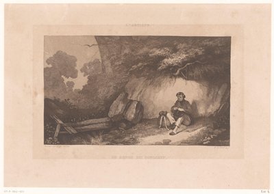 Rotswand conoció al hombre rustende El descanso del recluta. (título en el objeto) El artista. (título de la serie) de Henry Berthoud
