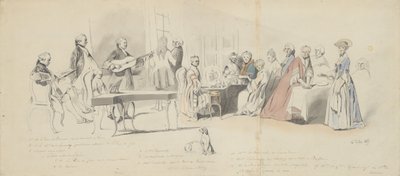 Fiesta del té en el Príncipe de Conti, mediados del siglo XIX de Henry Bonaventure Monnier