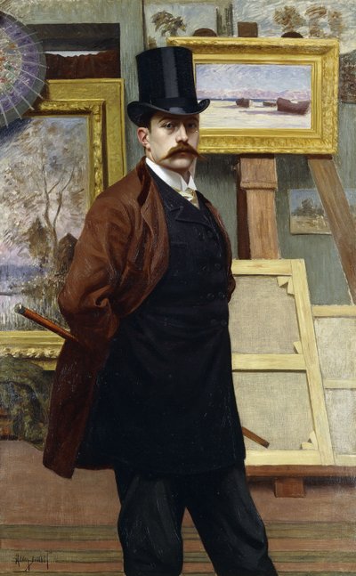 Autorretrato del artista en su estudio de Henry Bouvet