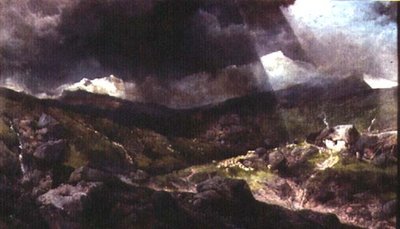 Escena de montaña galesa de Henry Bright