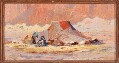 Tienda árabe en el desierto de Blidah de Henry Brokman Knudsen