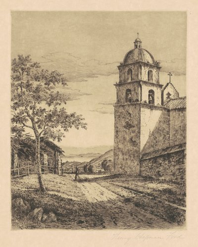 Misión Santa Bárbara, mirando al sur, 1888 de Henry Chapman Ford