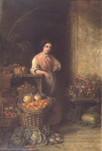 Una joven vendedora de frutas de Henry Charles Bryant
