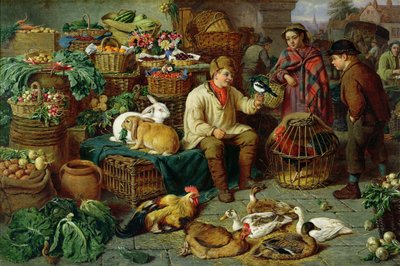 Escena de mercado de Henry Charles Bryant