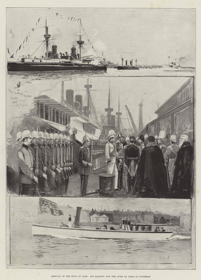 Llegada del Rey de Siam, Su Majestad y el Duque de York en Spithead de Henry Charles Seppings Wright