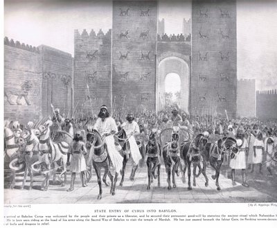 Entrada de Ciro en Babilonia, ilustración de 
