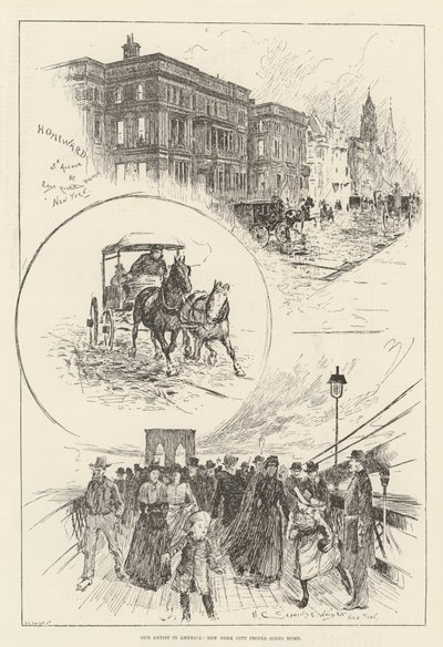 Nuestro Artista en América, Gente de la Ciudad de Nueva York yendo a Casa de Henry Charles Seppings Wright