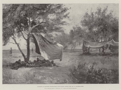 Puestos avanzados de los Highlanders de Seaforth acampando durante el día en el río Modder de Henry Charles Seppings Wright