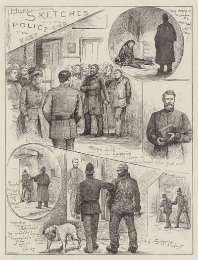 Bocetos con la Policía en el East End de Henry Charles Seppings Wright
