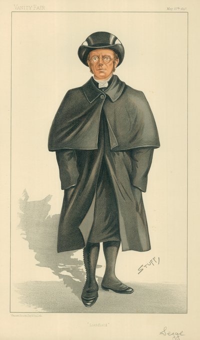 El obispo de Lichfield, Lichfield, 27 de mayo de 1897, caricatura de Vanity Fair de Henry Charles Seppings Wright