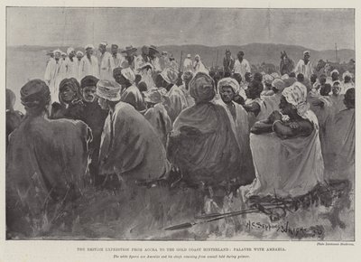 La expedición británica de Accra al interior de la Costa de Oro, Palaver con Amrahia de Henry Charles Seppings Wright