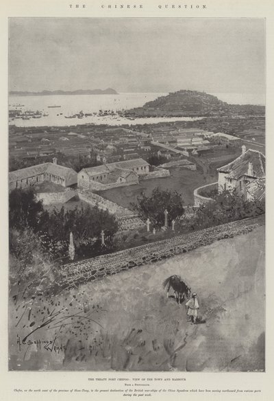La Cuestión China, el Puerto del Tratado de Chefoo, Vista de la Ciudad y el Puerto de Henry Charles Seppings Wright