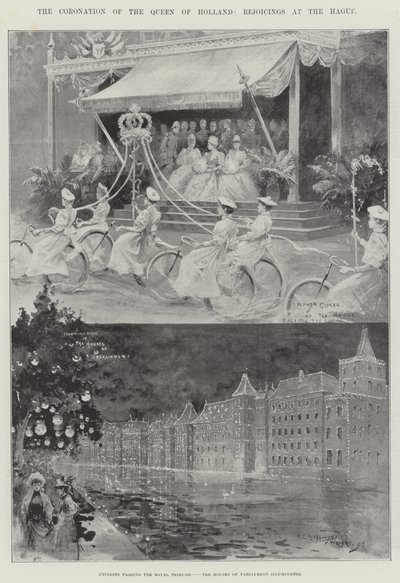 La coronación de la Reina de Holanda, celebraciones en La Haya de Henry Charles Seppings Wright