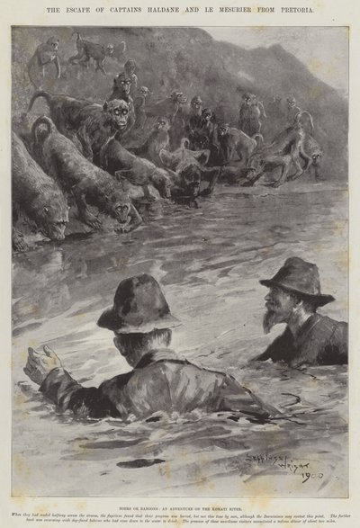 La fuga de los capitanes Haldane y Le Mesurier de Pretoria de Henry Charles Seppings Wright