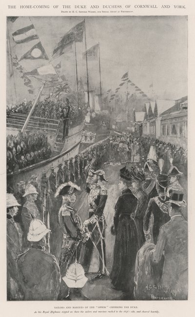 El regreso a casa del Duque y la Duquesa de Cornwall y York de Henry Charles Seppings Wright