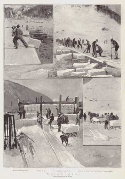 La cosecha de hielo en Davos de Henry Charles Seppings Wright