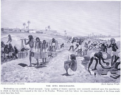 Los judíos haciendo ladrillos, c.1920 de Henry Charles Seppings Wright