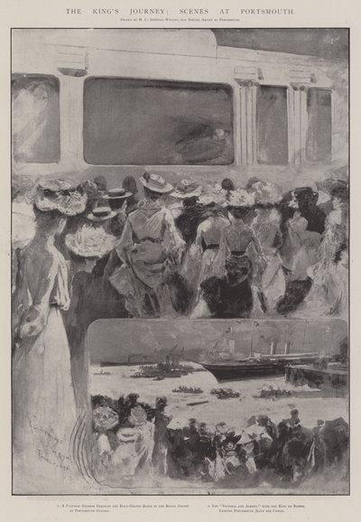 El viaje del rey, escenas en Portsmouth de Henry Charles Seppings Wright