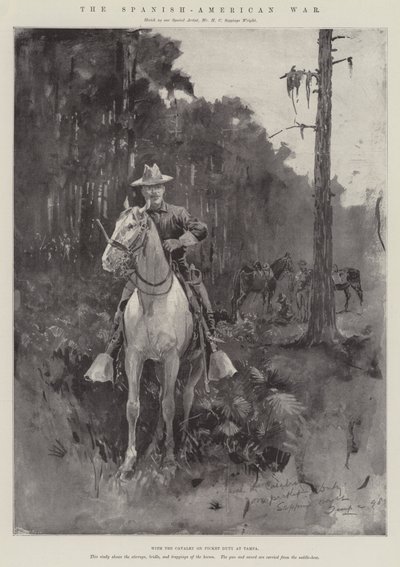La Guerra Hispanoamericana, con la Caballería en servicio de piquete en Tampa de Henry Charles Seppings Wright