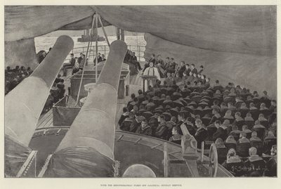 Con la flota del Mediterráneo frente a Salónica, servicio dominical de Henry Charles Seppings Wright