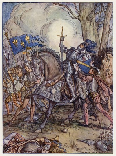 La muerte de Bayard (litografia en color) de Henry Cole
