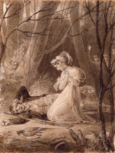 Escena de los Cuentos del Salón de George Crabbe, siglo XIX de Henry Corbould