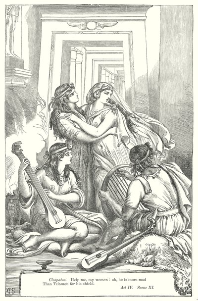 Antonio y Cleopatra (grabado) de Henry Courtney (after) Selous