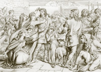 Cómo Hereward mató al oso (grabado) de Henry Courtney (after) Selous