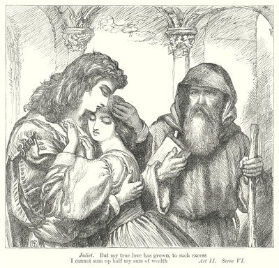 Romeo y Julieta (grabado) de Henry Courtney (after) Selous