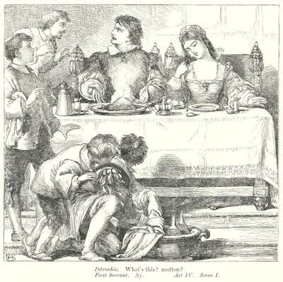 La fierecilla domada (grabado) de Henry Courtney (after) Selous