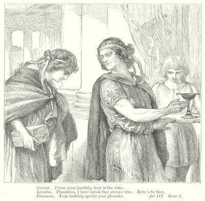 Timón de Atenas (grabado) de Henry Courtney (after) Selous