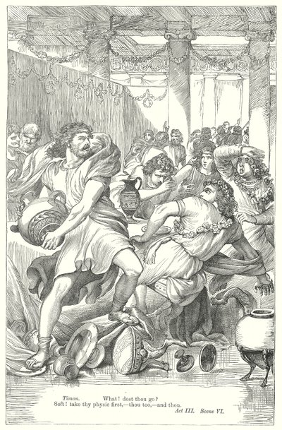 Timón de Atenas (grabado) de Henry Courtney (after) Selous