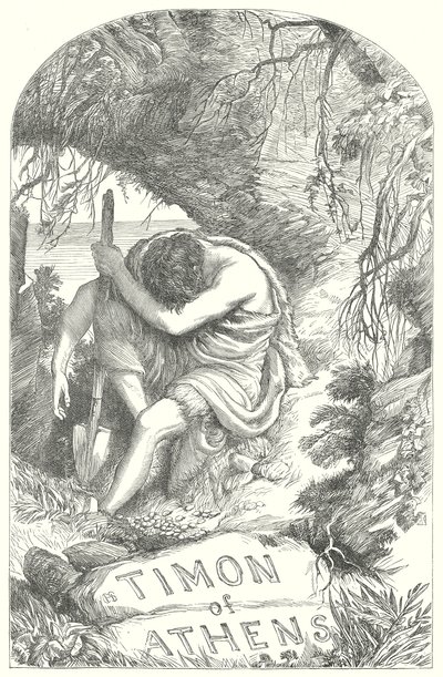 Timón de Atenas (grabado) de Henry Courtney (after) Selous