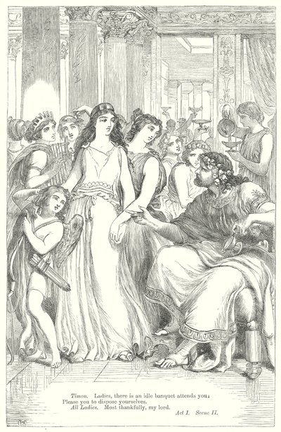 Timón de Atenas (grabado) de Henry Courtney (after) Selous