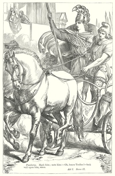 Troilo y Crésida (grabado) de Henry Courtney (after) Selous