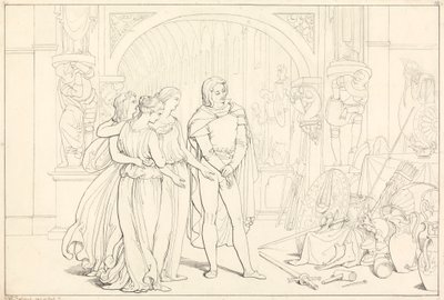 Ilustración de El progreso del peregrino, 10. (El peregrino en la armería) de Henry Courtney Selous