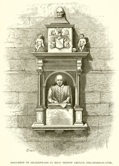 Monumento a Shakespeare en la Iglesia de la Santísima Trinidad, Stratford-on-Avon de Henry Courtney Selous