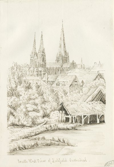 Catedral de Lichfield - Vista Suroeste de Henry Curzon Allport
