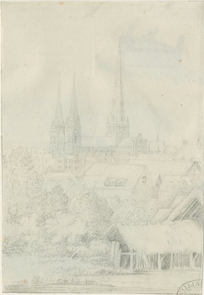 Catedral de Lichfield - Vista Suroeste de Henry Curzon Allport