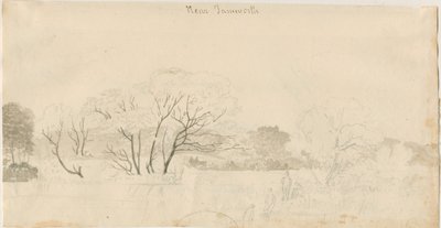 Tamworth - Vista Distante: dibujo a lápiz, nd [1788-1855] de Henry Curzon Allport