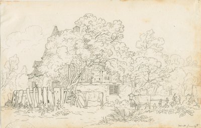Yoxall - Casa de campo antigua: dibujo a lápiz, nd [c.1815] de Henry Curzon Allport
