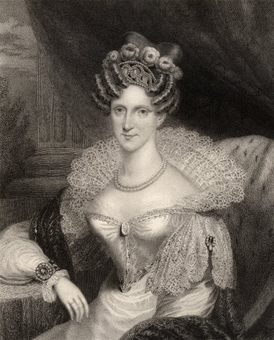 Princesa Adelaida de Sajonia-Coburgo Meiningen, grabado por H.R. Cook, de 
