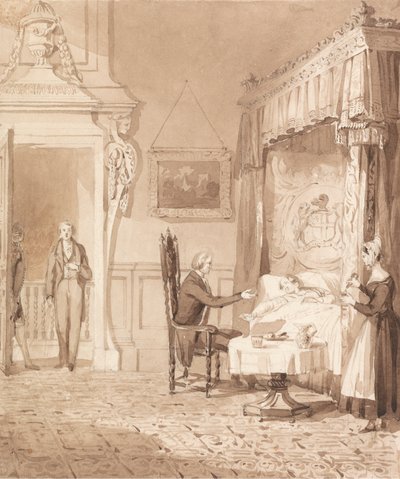 La vida de un noble: Escena novena - La habitación del enfermo de Henry Dawe